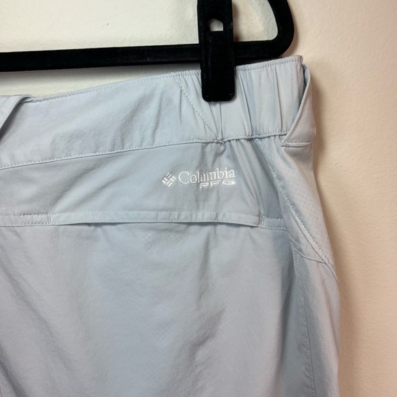 Columbia PFG Shorts Light Blue Performance Outdoors Nylon Pockets Size 16/36 in - Picture 8 of 13